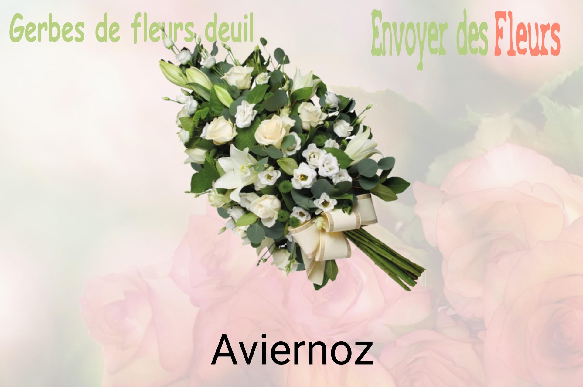 Gerbe de fleurs de deuil livrée à Aviernoz